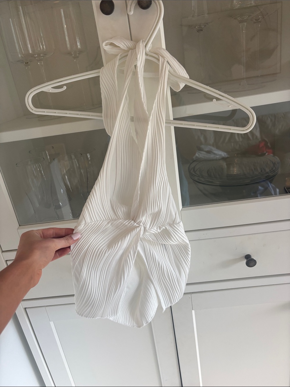 White Pleated Halter Dress - Elegant Summer Style